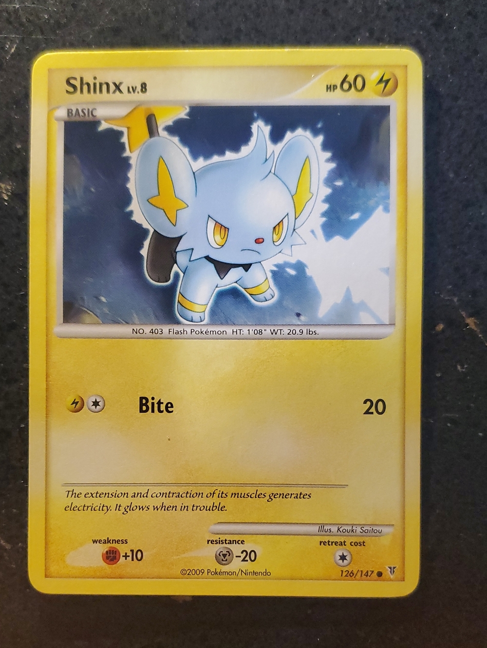 Pokemon Shinx Yellow and Blue Card